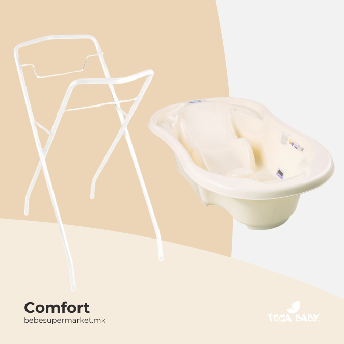 Bath Tube 2 in 1 COMFORT witha STAND yellow - Tega Baby