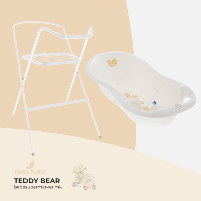 Bath Tube 102cm with STAND - Tega Baby - white teddy bear